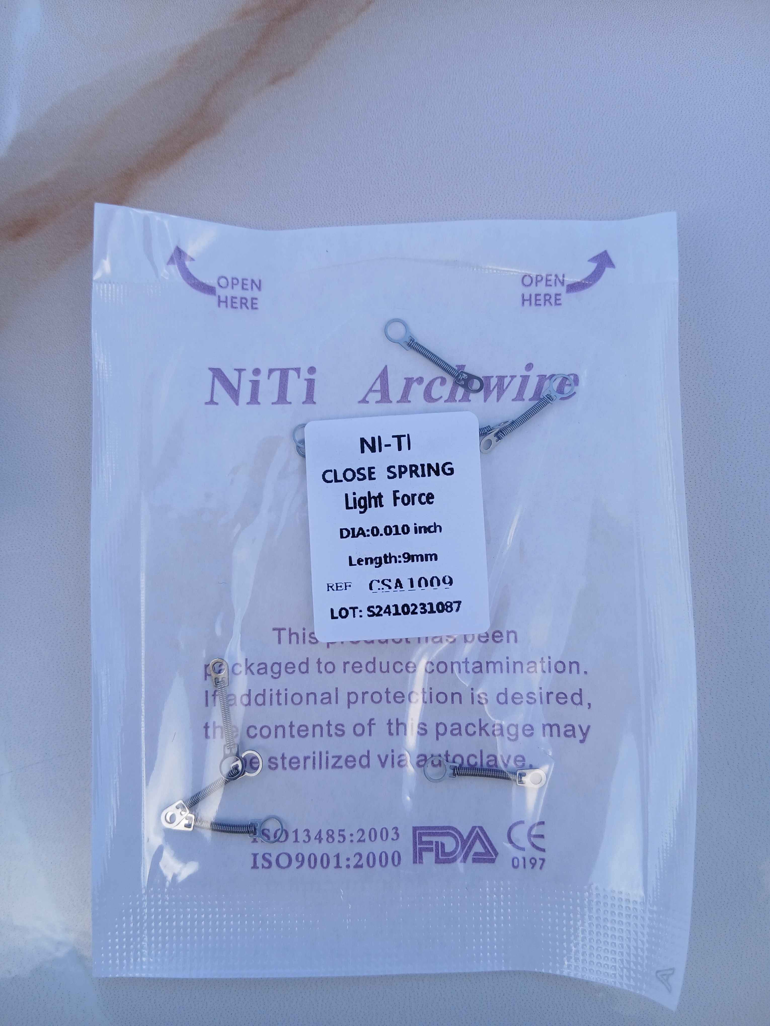 Ressorts d'ouverture en NiTi